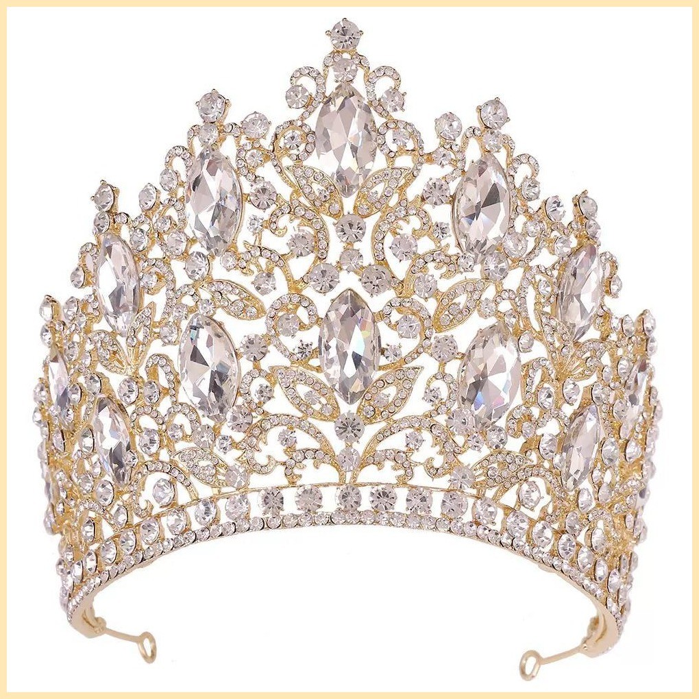 ∏ ☌ Pageant Crown Rhinestone Crown Baroque Vintage Wedding Tiara ...