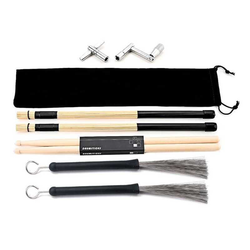 Dstick 3 3 Set 5A Maple Wood Drumstick Wire Brush With Storage ...