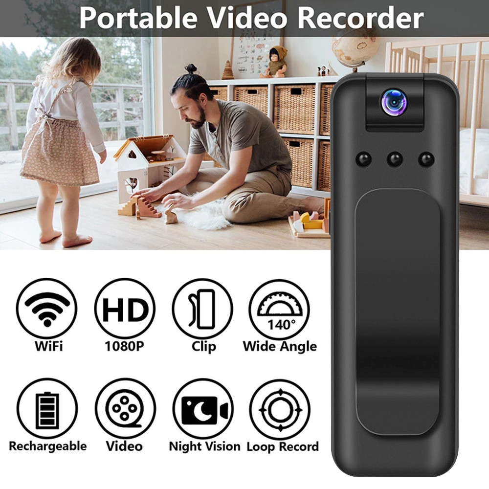 Wifi Mini Camera 1080P Portable Small Digital Camera BodyCam Infrared ...