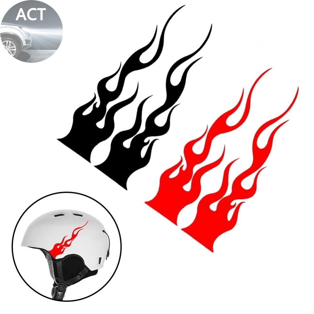2 PCS Burning Flame Sticker for Motorcycle Stickers Waterproof Decals ...