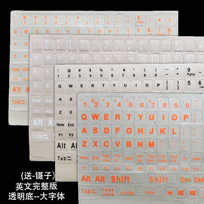 Universal English Keyboard Key Matte Surface Transparent Bottom Keycap ...