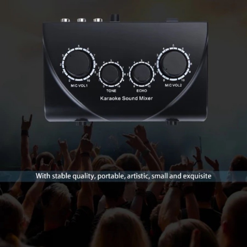 【2025New】Multifunctional Audio Mixer Amplifier Portable Dual Mic Inputs ...