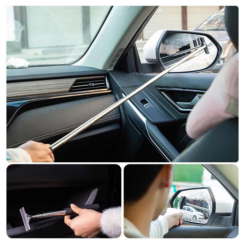 Retractable Car Side Mirror Wiper Portable Clean Supplies Glass Mirror ...