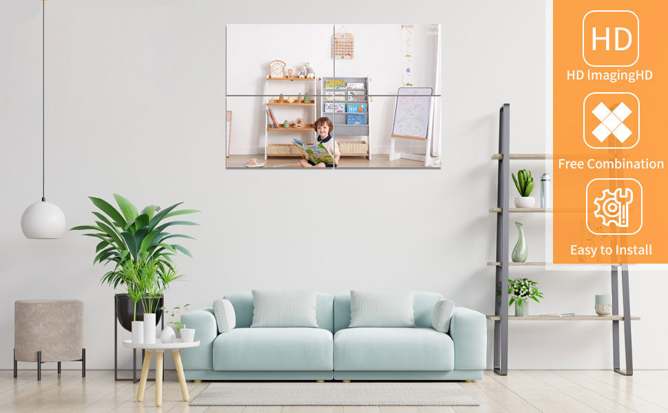 Self Adhesive Acrylic Mirror Stickers / HD Removable Mirror Wall ...