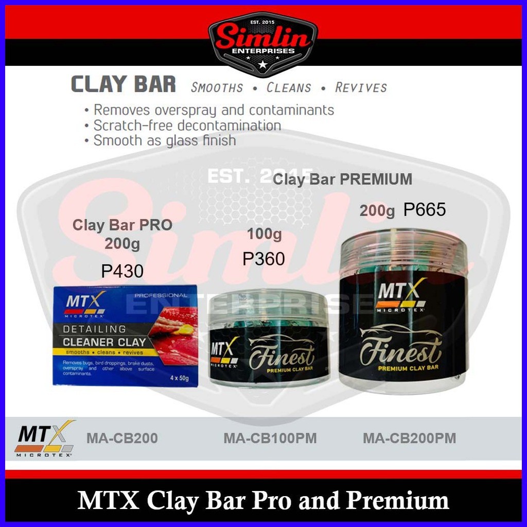 Clay Bar Yellow PRO 50g Microtex MTX Detailing Cleaner Clay Bar NO ...