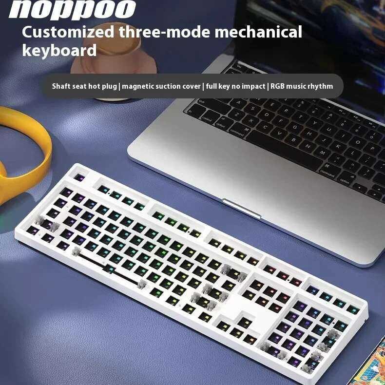 F108 Noppoo Mechanical Keyboard Kit Three Mode RGB Hot Swap Gaming ...