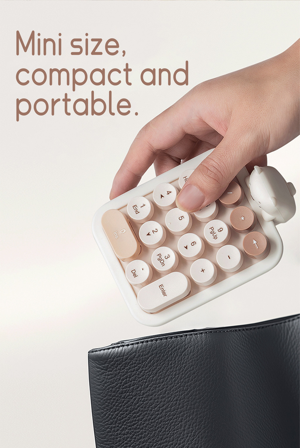 MOFii 520 Retro Numeric Keypad Wireless Mini Number Keyboard with Bear ...