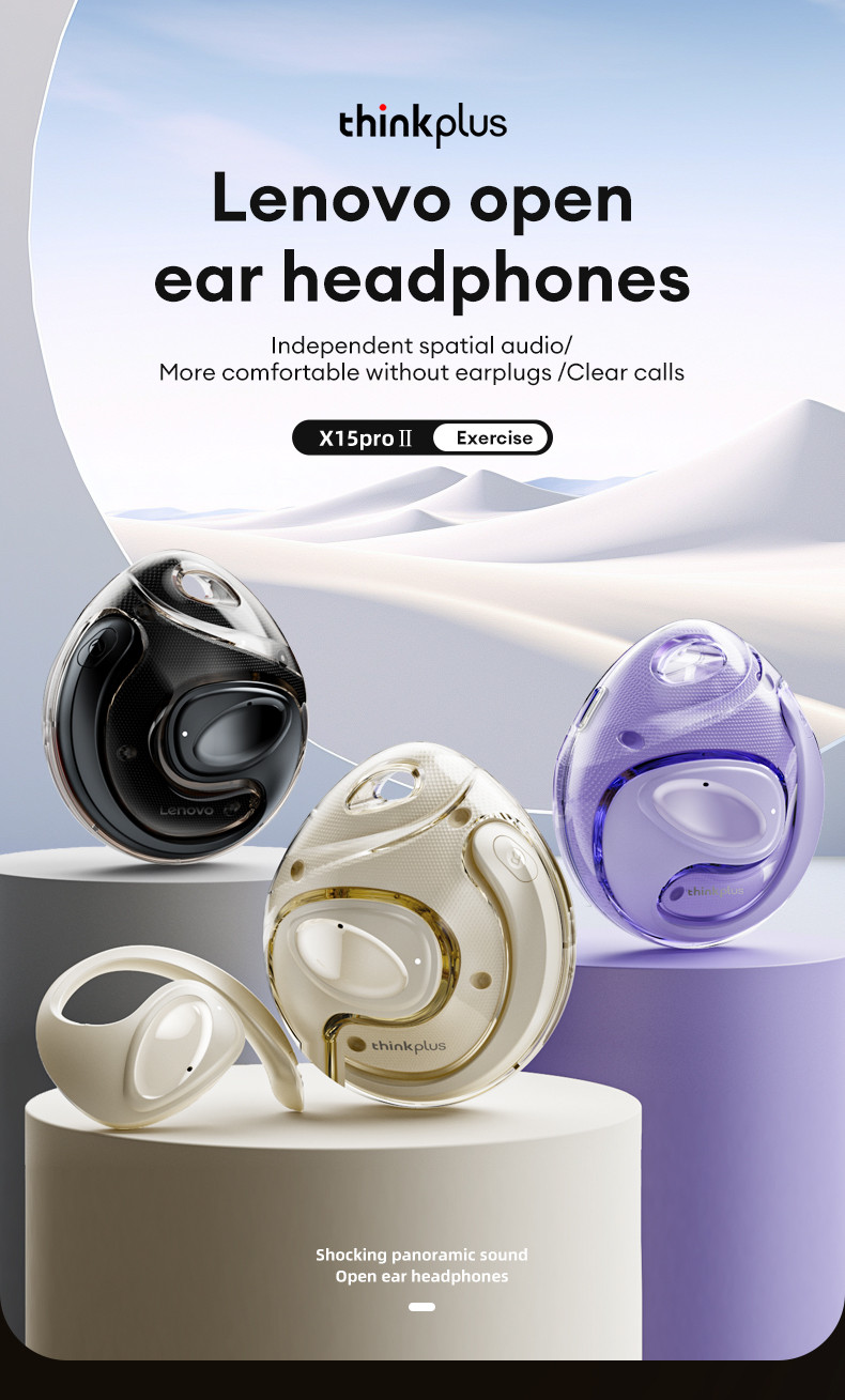 Lenovo Thinkplus X15 Pro II Bluetooth 5.4 Wireless Earbuds Ear Hook ...