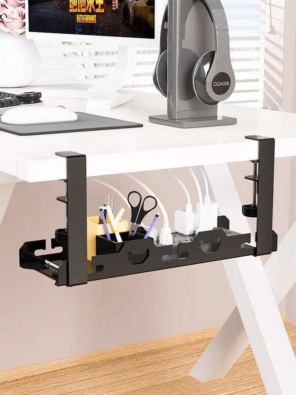 Underdesk rack, plug-in wire storage box, fixed artifact, computer desk ...