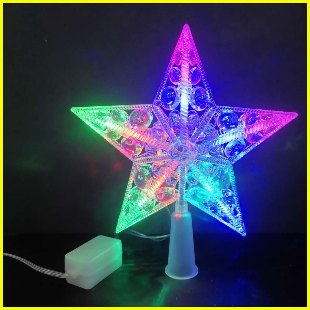 Christmas Tree Topper Star LED Lighted Star Tree Top, 5-Point Star ...