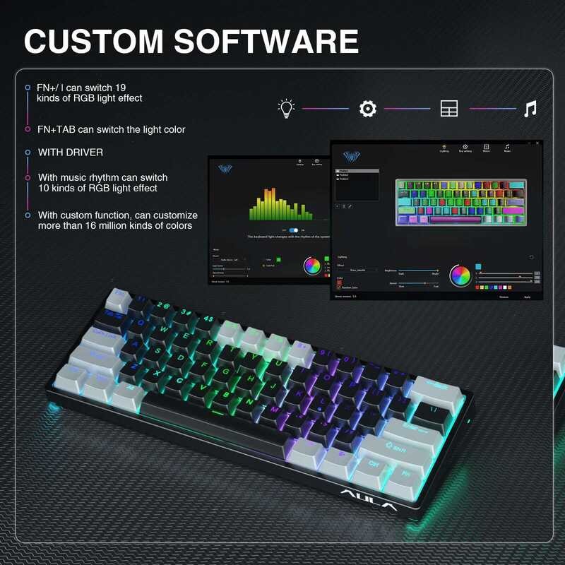 AULA F3261 Mechanical Gamer Keyboard Ro Keyboard Hotswap Gaming ...
