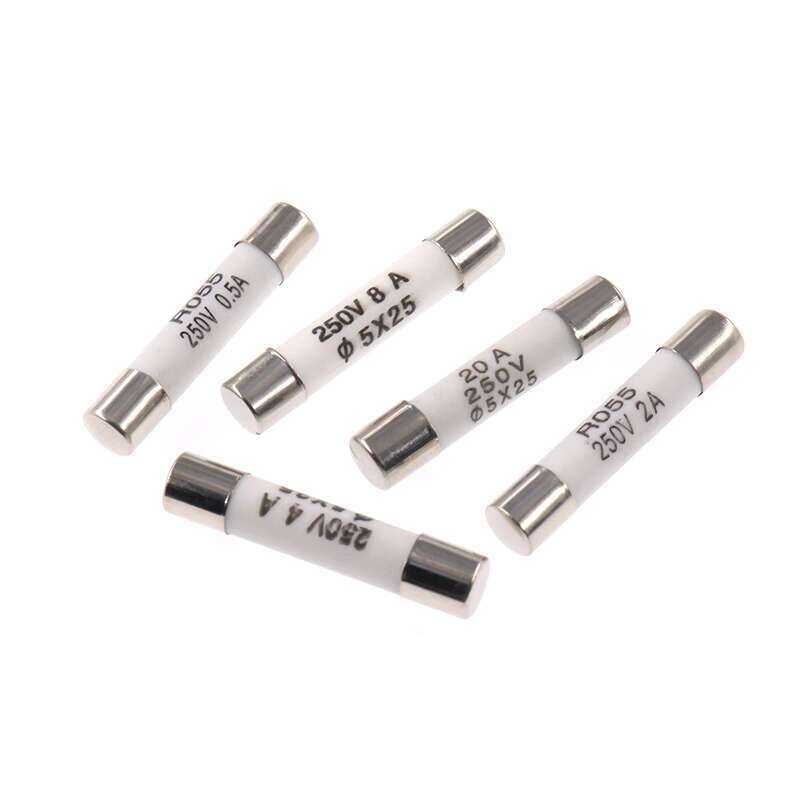 RO55 Ceramic Tube 5*25mm 0.5A/1A/2A/3A/4A 6A 10A 20A 250V Fuse Link ...