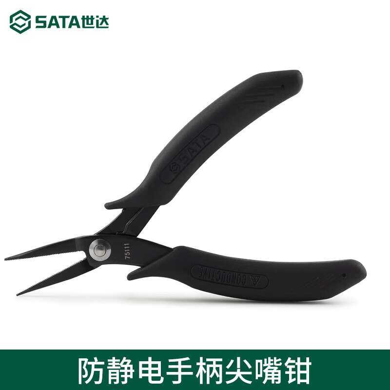 SATA Tools Anti-Static Mini Needle Nose Multi-Function Toothless Pliers ...