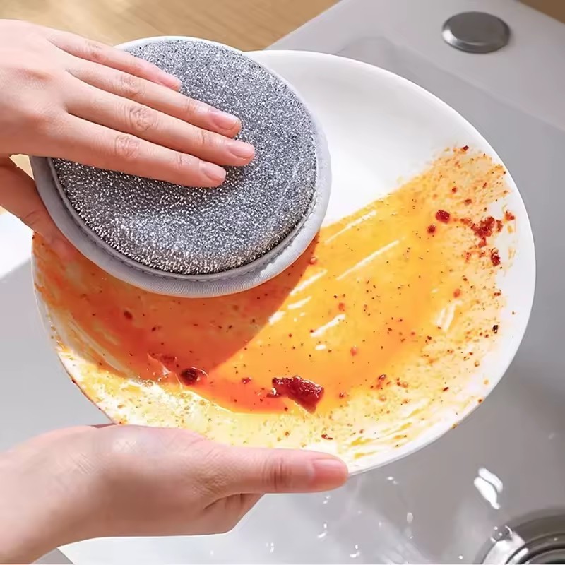 1/3/5Pcs Double Sided Round Dish Sponge / Multi Purpose Dish Pad ...