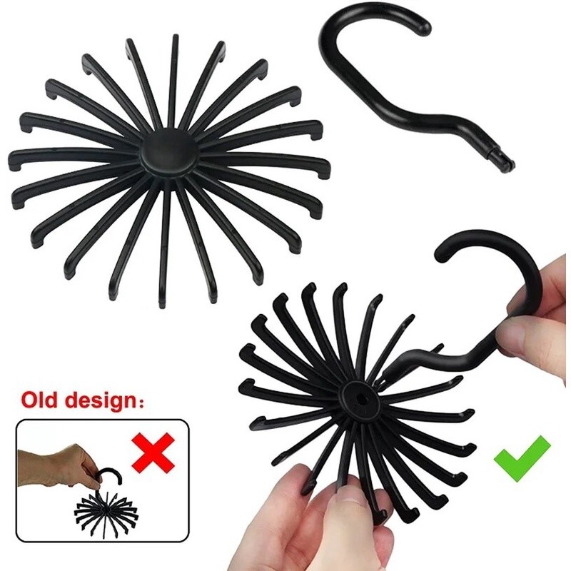 Rotating Hook Holder Rack Storage Hanger Tie Belt Hanger Space Saver ...