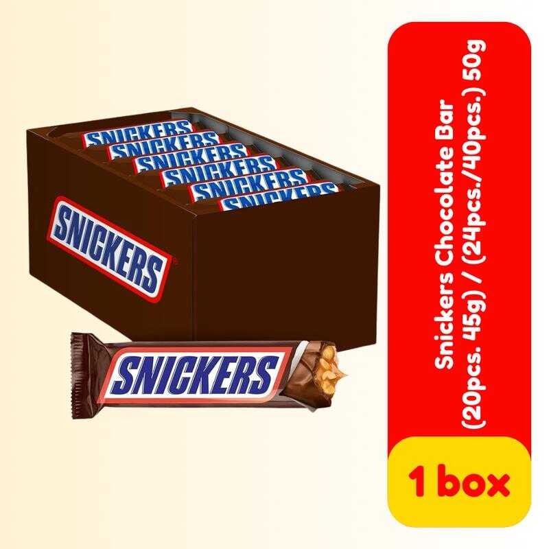 Snickers Chocolate Bar 1 Box (20Pcs./ 24Pcs. 45G) | Shopee Philippines