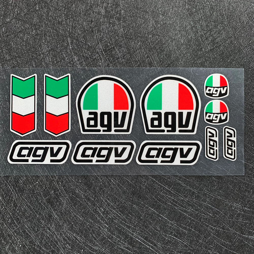 Motorcycle Helmet Sticker Reflective Laser A-G-V A-GV Logo Waterproof ...