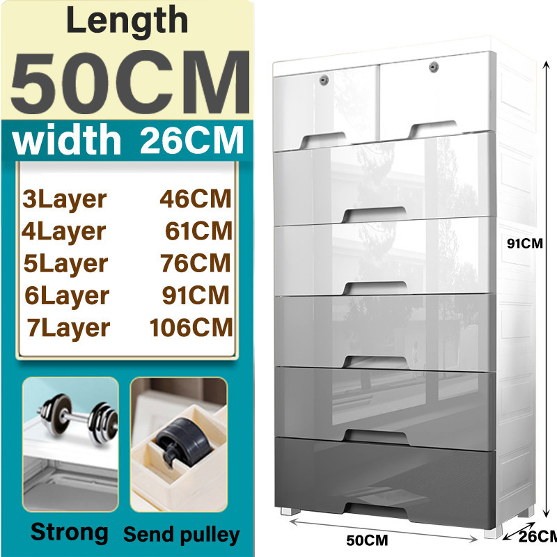 DORA 50/60CM Cabinet Wardrobe Drawer Storage Plastic Cabinet Storage ...