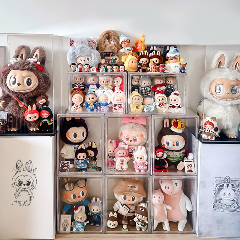 Labubu Transparent Display Case Acrylic Stuffed Toy Display Box ...