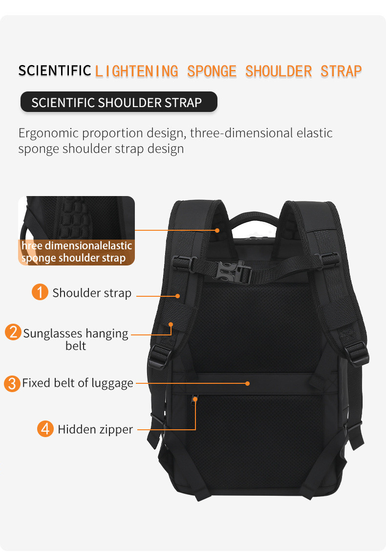 Men's Vacuum Compression Backpack Business Travel Backpack Large ...