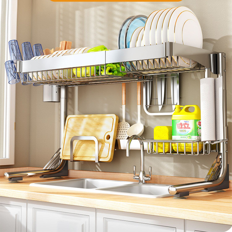 Stainless Steel Kitchen Sink Storage Rack Countertop Multi-function ...
