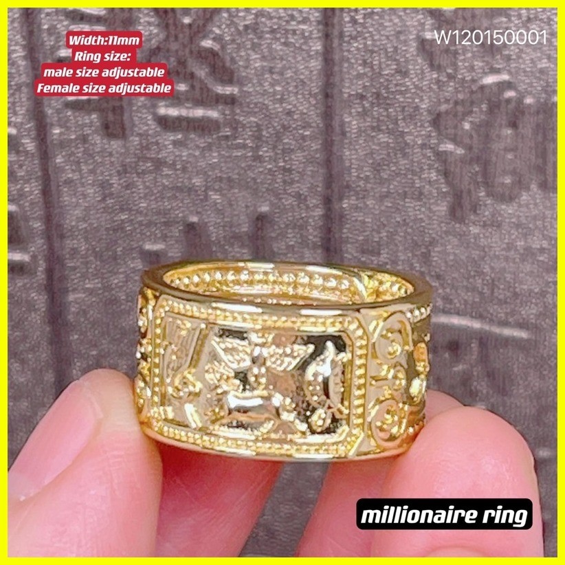 (wikacharms)millionaire ring (female and male size adjustable) | Shopee ...
