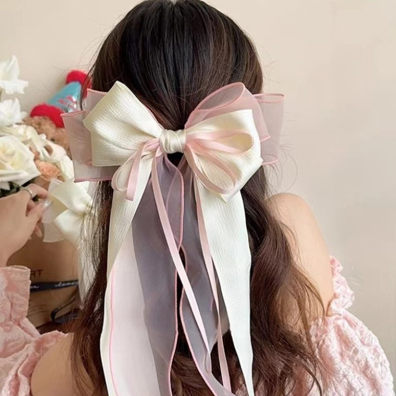 Long Bow Hair Clip Big Ribbon Hair Pin Elegant Hair Bows Fashion Hair ...