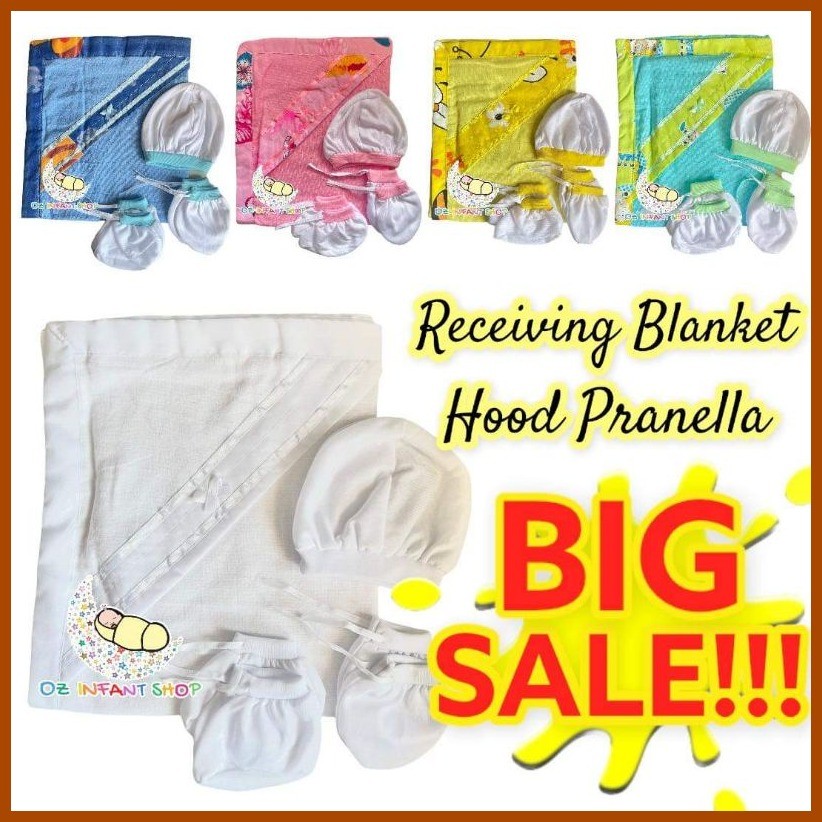 Hood Pranella with Bonnet Set for Newborn Baby (Receiving Blanket ...