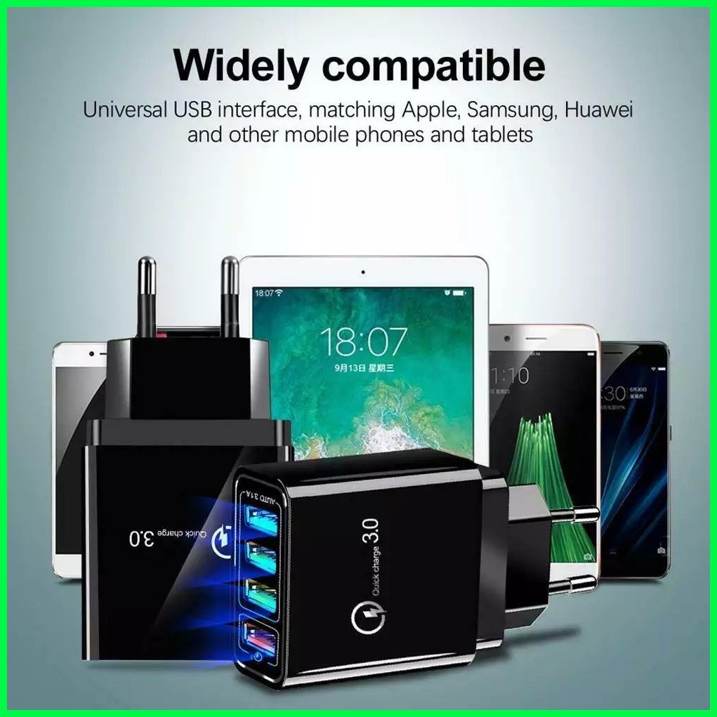 ♈ 4 USB 5V3A Multi-port USB Charging Head Mobile Phone Charger Power ...
