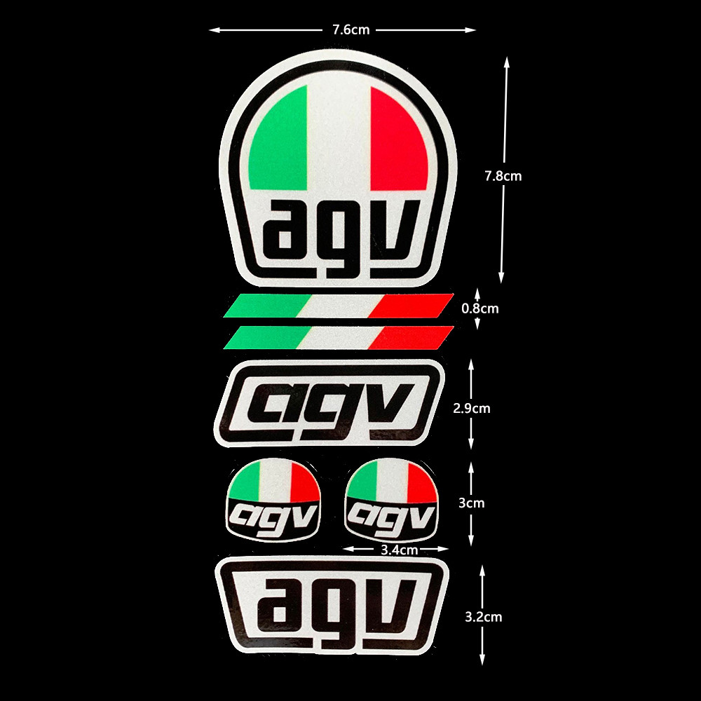 Motorcycle Helmet Sticker Reflective Laser A-G-V A-GV Logo Waterproof ...
