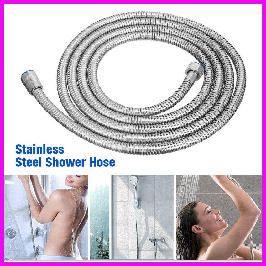 Luxtrada Extra Long Stainless Steel Shower Hose – 1.5m, 2m, Or 3m Flexible Option