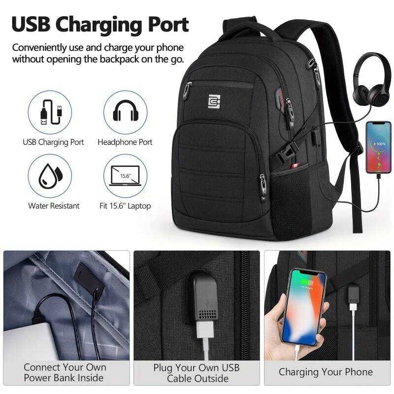 Water-Ant Sure 15.6 Inch Laptop Backpack With USB Charging Port ...