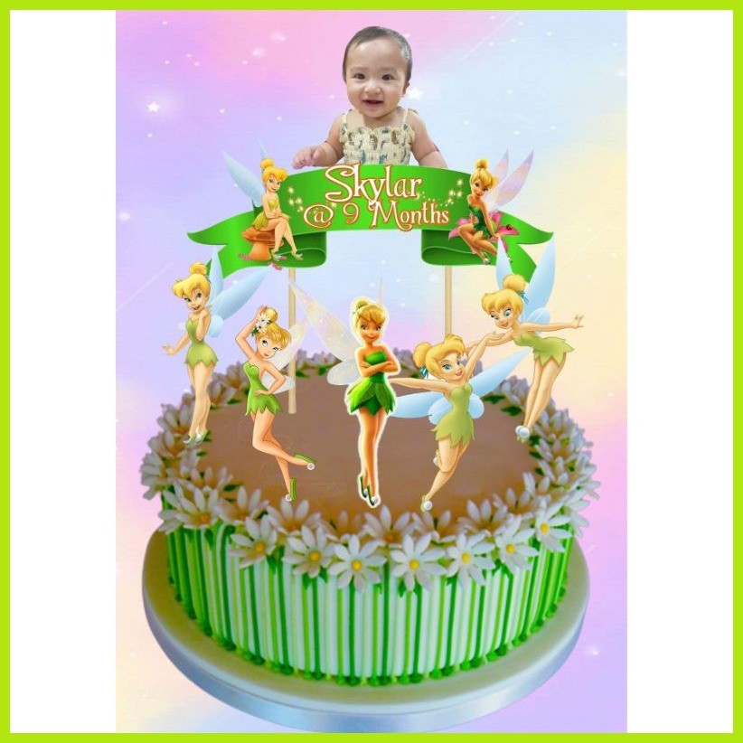 ∆ Tinkerbell Customize Cake Topper with Name,Age and Picture of ...