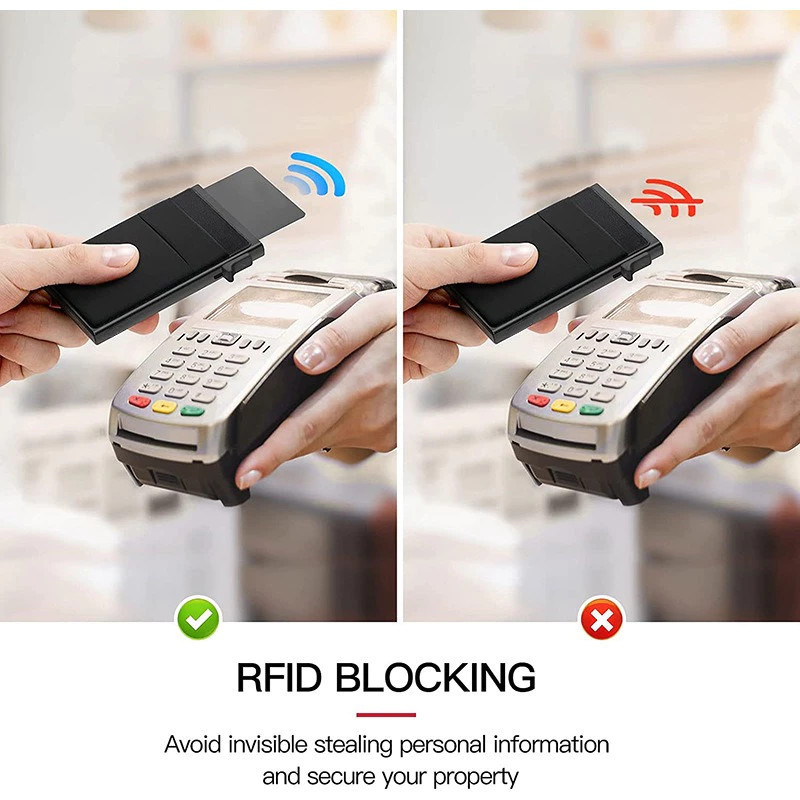 RFID Blocking Anti-Theft Card Holder Aluminum Pop-Up Wallet for Men ...
