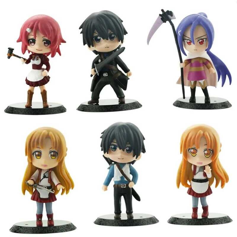 Pcs 1 Anime Sword Art Onlin Action Figures Kirito Yuuki Asuna Swordsmen ...