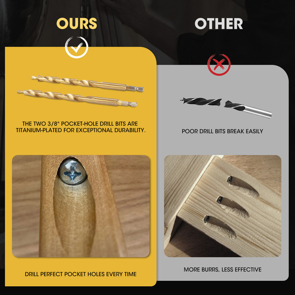 Upgraded Pocket Hole Jig With Dust Extraction Pocket Hole Drill Guide ...