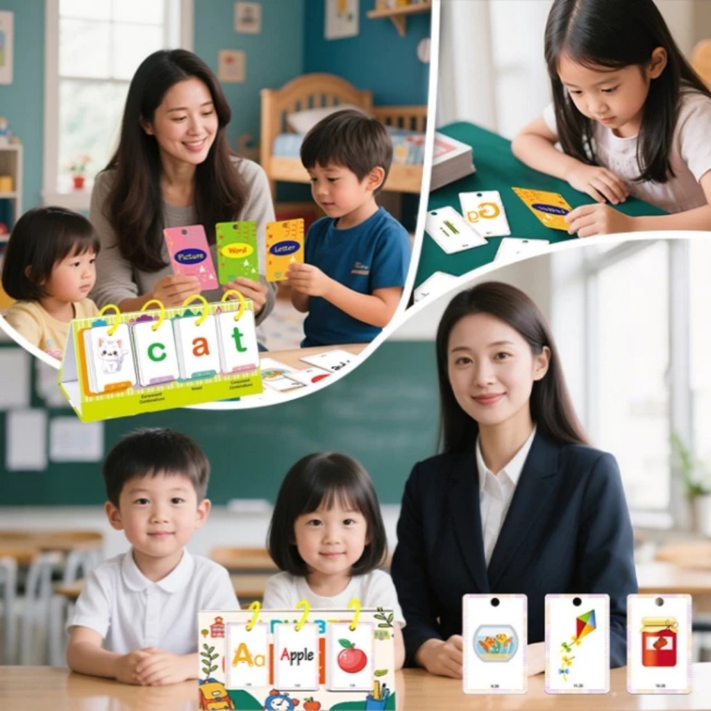 129Pcs English Flash Card CVC Words Vowel Consonant Desk Calendar ...