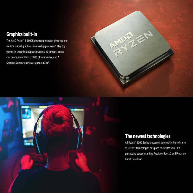 Ryzen AMD 5 5600G / R5-5600 / R5-3400G Desop Processor AM4 Socket 6 ...