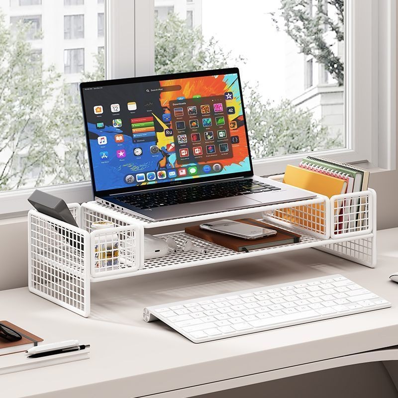 HOT!！ Laptop Computer Elevated Multi-function Storage Rack Monitor ...