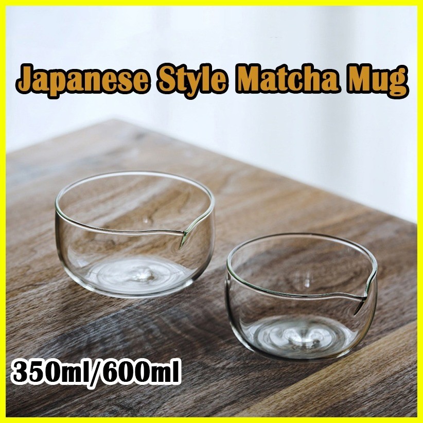 Glass Matcha Bowl With Pouring Spout, Ceremonial Mixing Chawan, Clear ...