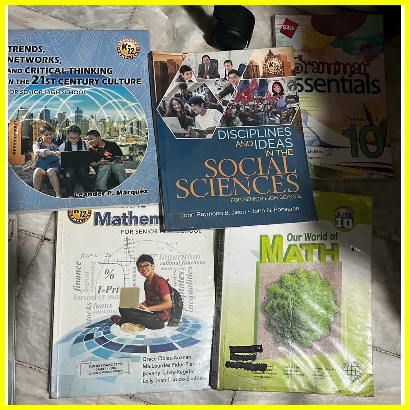 Senior High School grade 11 grade 12 Used Textbook Math science English ...