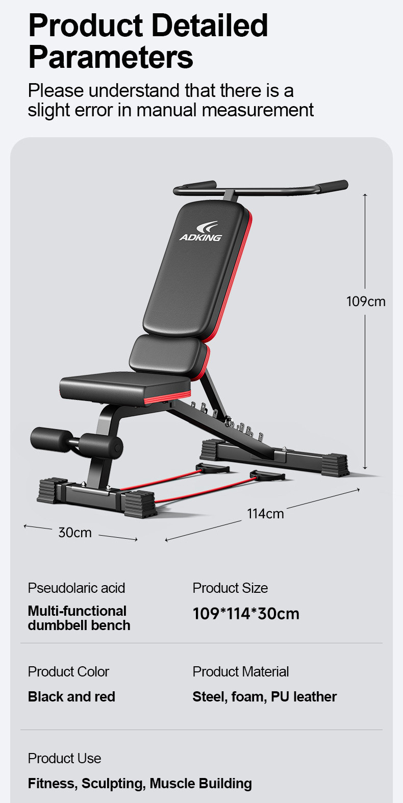 Foldable Incline Multi-functional Fitness Equipment Adjustable Bench ...