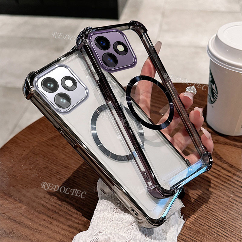Huawei Nova Y73 Case Magnetic Shockproof Transparent With Magnet Ring 