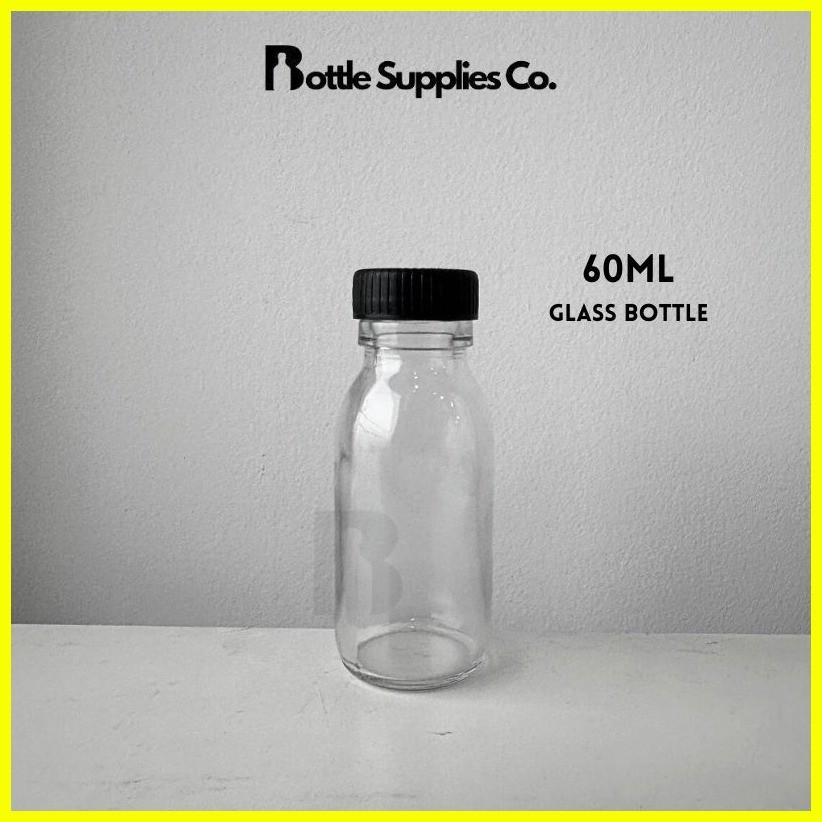 Botol Viral 60ml Botol Kaca Mini/ 60ml Clear Glass Round Bottom Bottle ...
