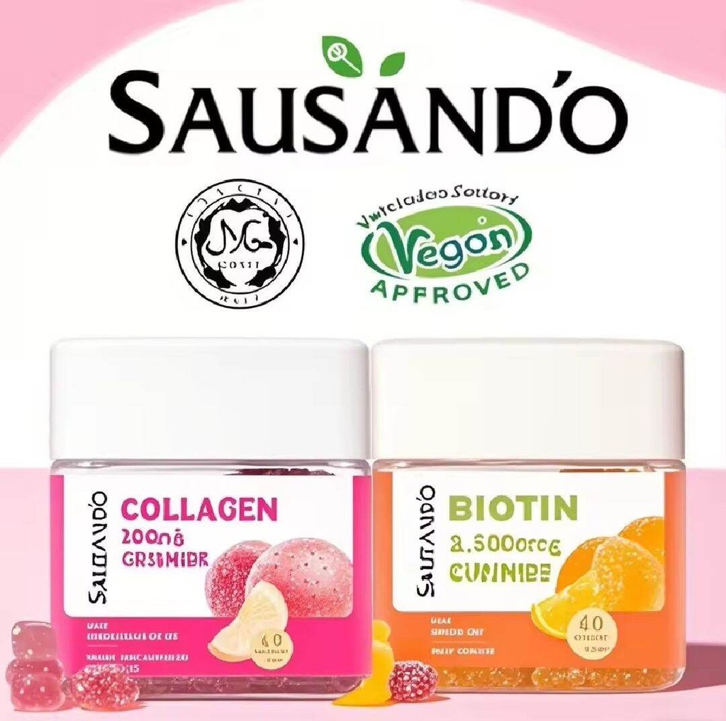 SAUSANDO Vitamin-Rich Gummy Bears Orange Peach Fruit Gummies Whitening ...