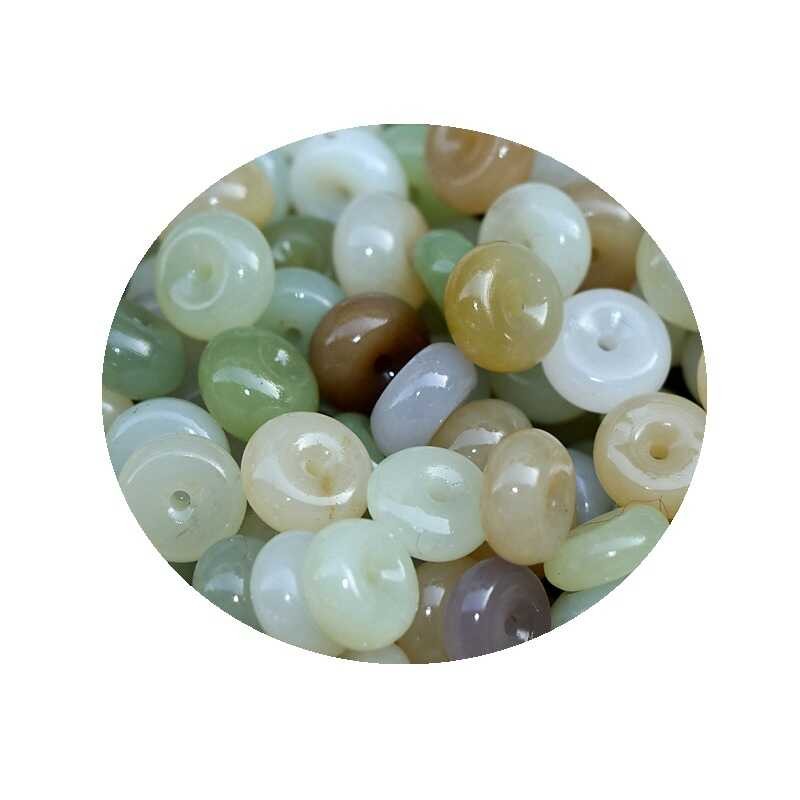 Small Hetian Jade Peace Buckle Loose Beads Yellow Mouth Blue Sugar Jade ...
