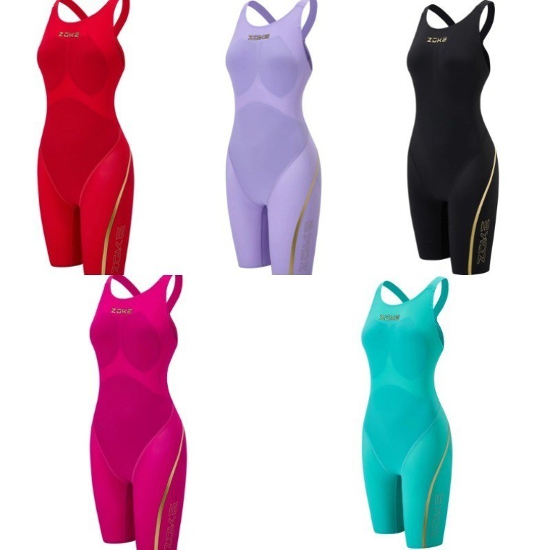 Zoke Girls' Competition Swimwear Fina Approved Quick-Dry Racing ...