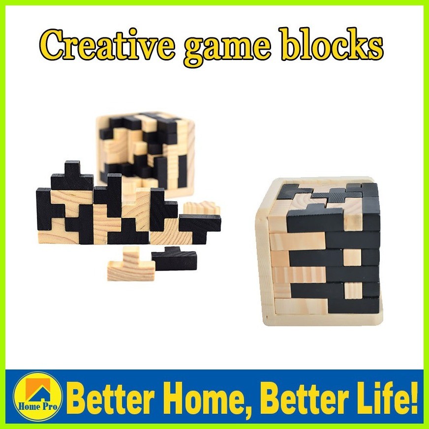 ☸ 3D Puzzle Wooden Cube Toy Russia Ming Luban Interlocking Wooden Game ...