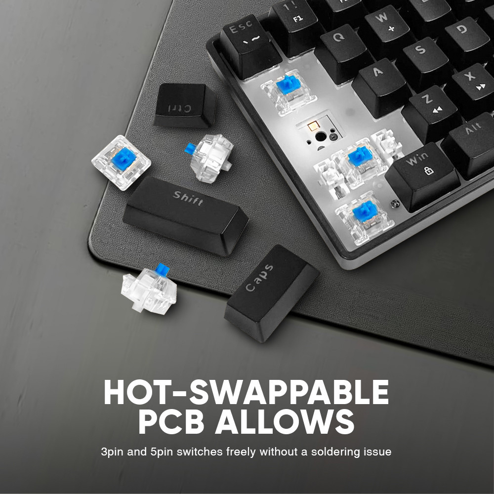 Armaggeddon MKA 1C Nex 61 Keys Wired Mechanical Keyboard Hotswappable ...
