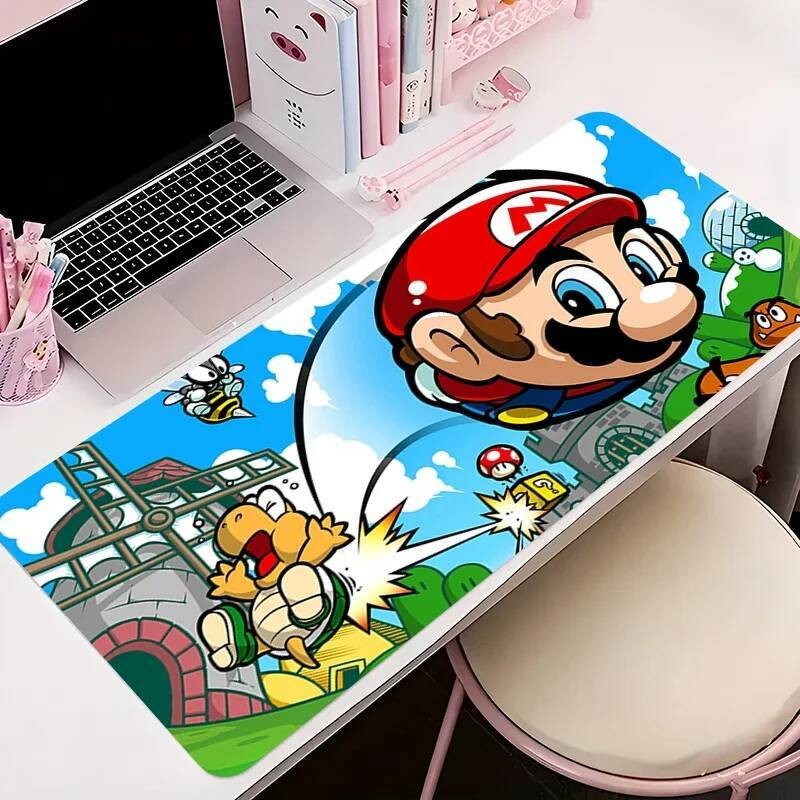 Gaming Mouse Pad Deskmat Super M-mario Anime Pc Accessories Mousepad ...